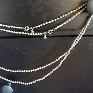 J Crew gray pearl bead necklaces, set of two